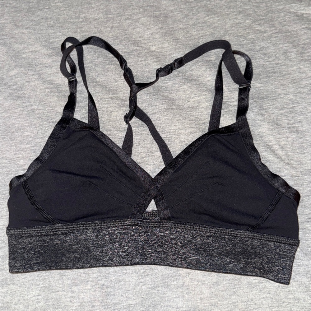 Black and Gray Strappy LULULEMON sports bra